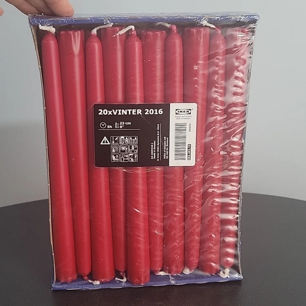 IKEA VINTER red taper candles 9